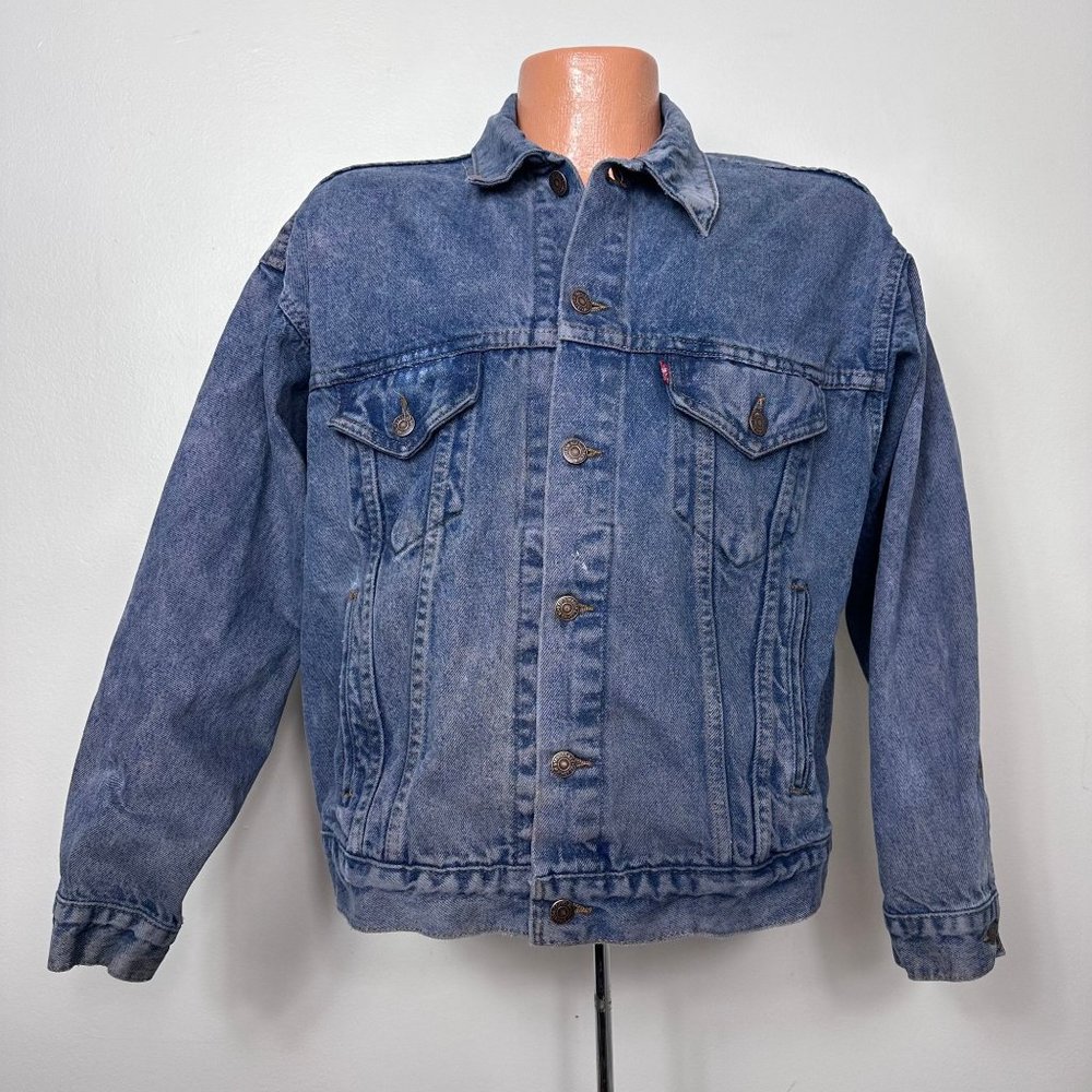 Vintage 1980s Levi’s Type III Denim Trucker Jacket, Size Large, Over-dyed, USA